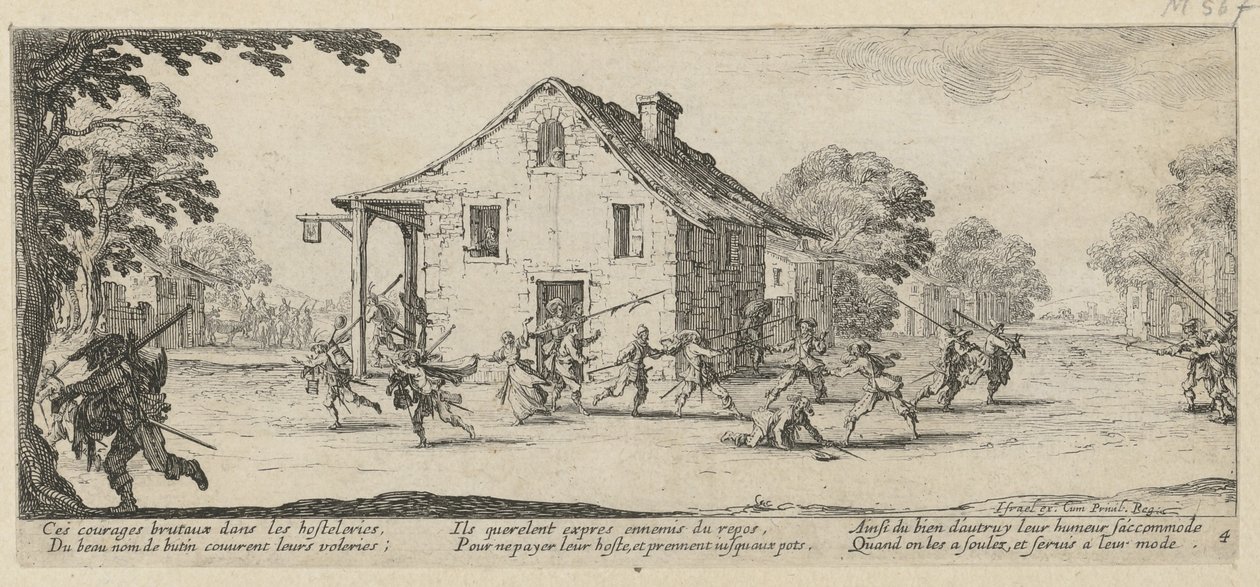 Pillage, planche 4 de la série « Les horreurs de la guerre » - Jacques Callot