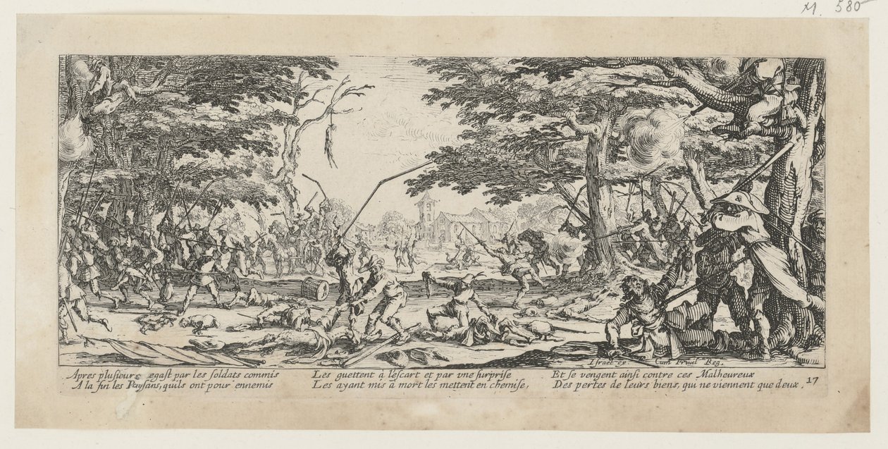 Vengeance des paysans, planche 17 de la série « Misères de la guerre » - Jacques Callot