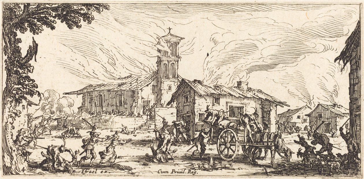 Saccager et incendier un village - Jacques Callot