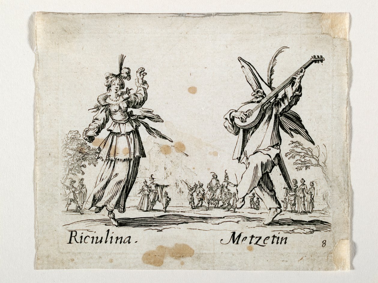 Riculina et Metzetin, personnages de la Commedia dell