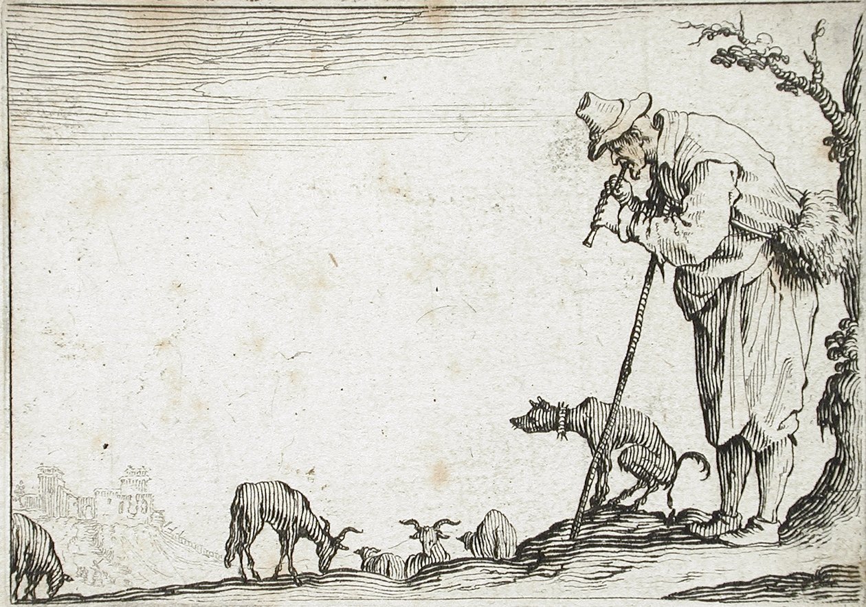 Berger jouant de la flûte - Jacques Callot