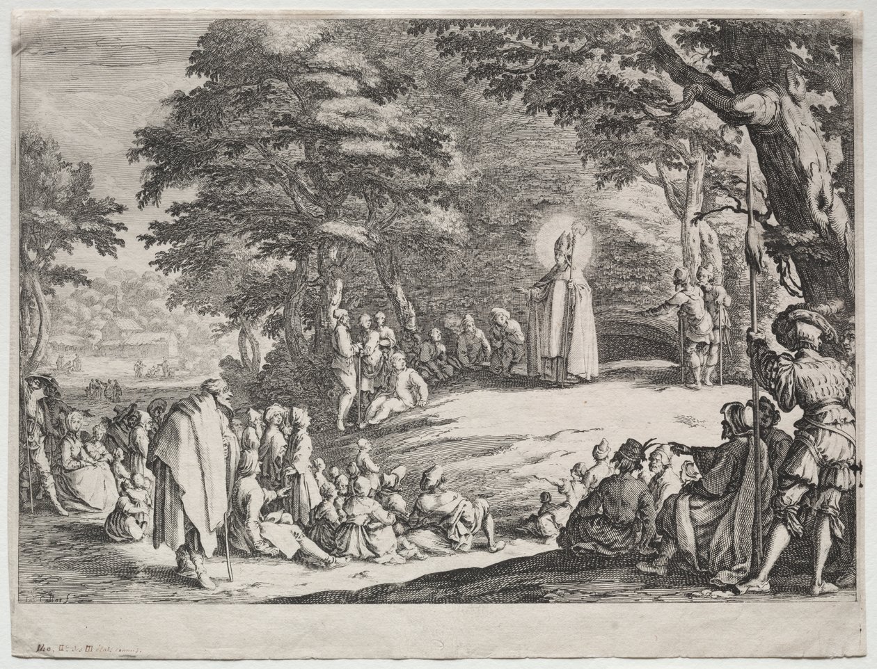 Saint Amo prêchant dans un bois - Jacques Callot