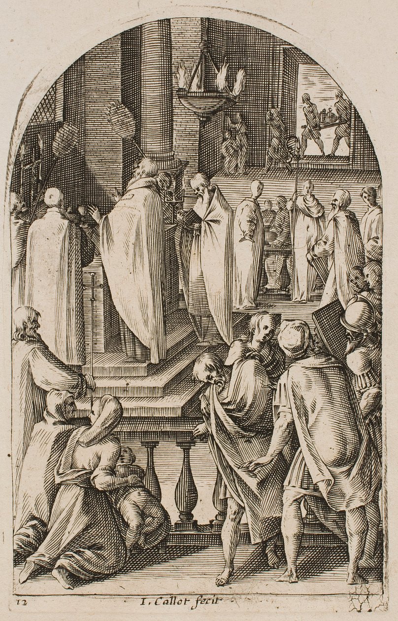 Saint Basile célébrant le sacrifice de la messe, de la série « Images de Rome » - Jacques Callot