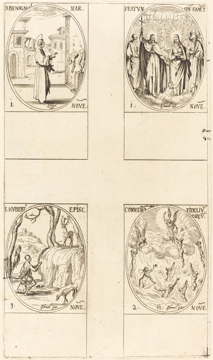 Saint Bénigne ; Fête de tous les saints ; Commémoration des morts ; Saint Hubert - Jacques Callot
