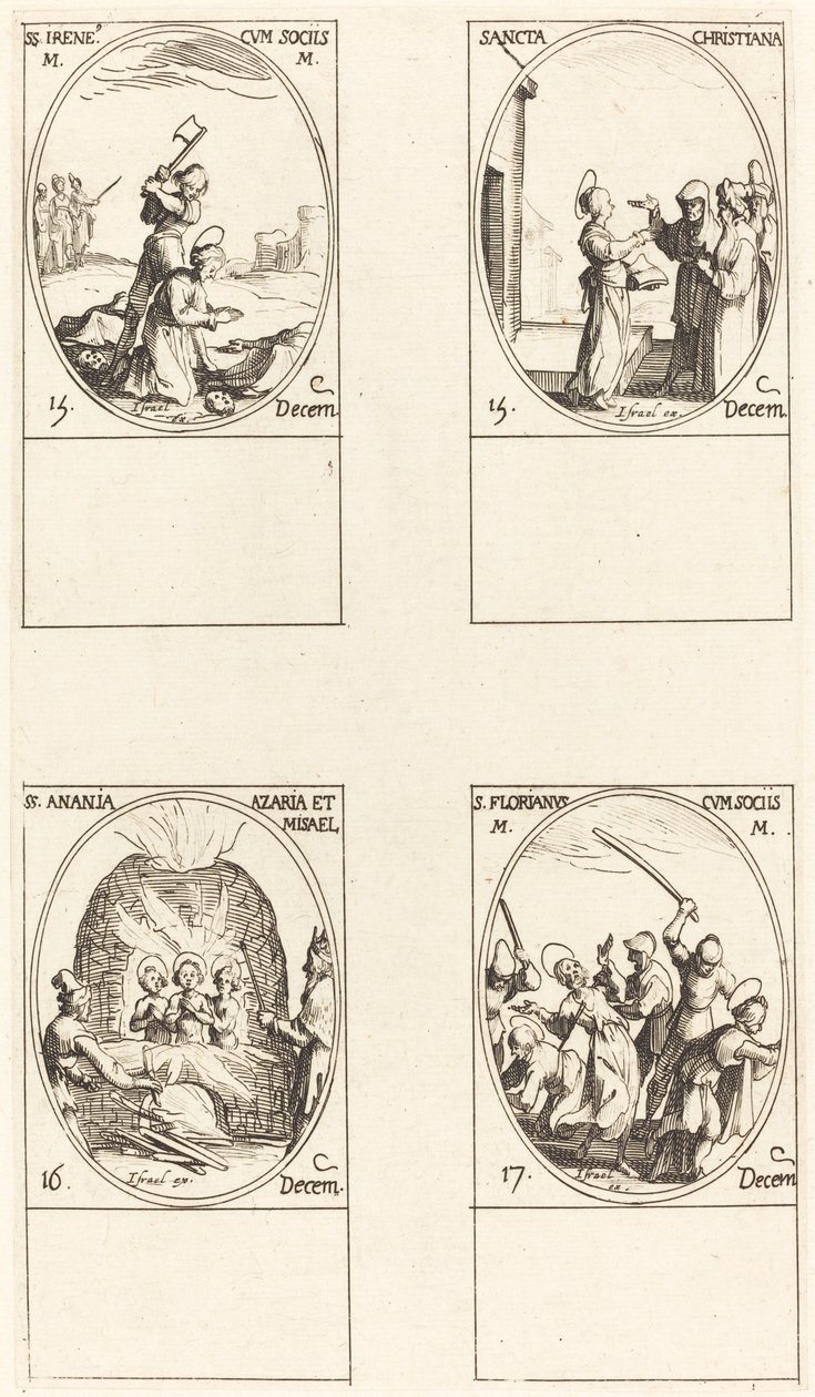 Sainte Bibiane; Saint Birin; Sainte Barbe; Saint Sabbas - Jacques Callot