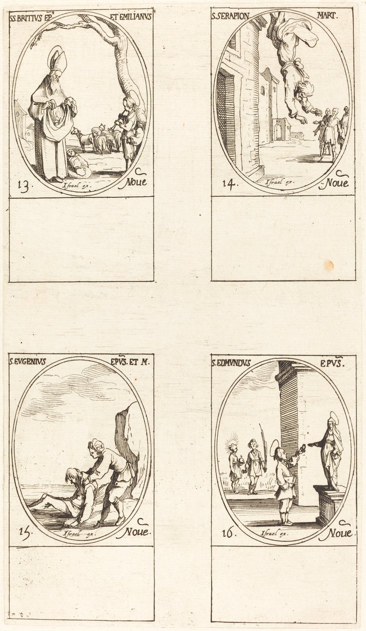 Saint Brice; Saint Sérapion; Saint Eugène; Saint Edmond - Jacques Callot