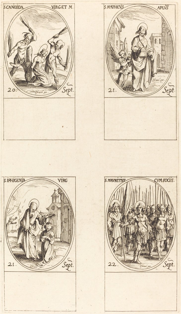Saint Canida; Saint Matthieu; Saint Ipigénie; Saint Maurice et compagnons - Jacques Callot