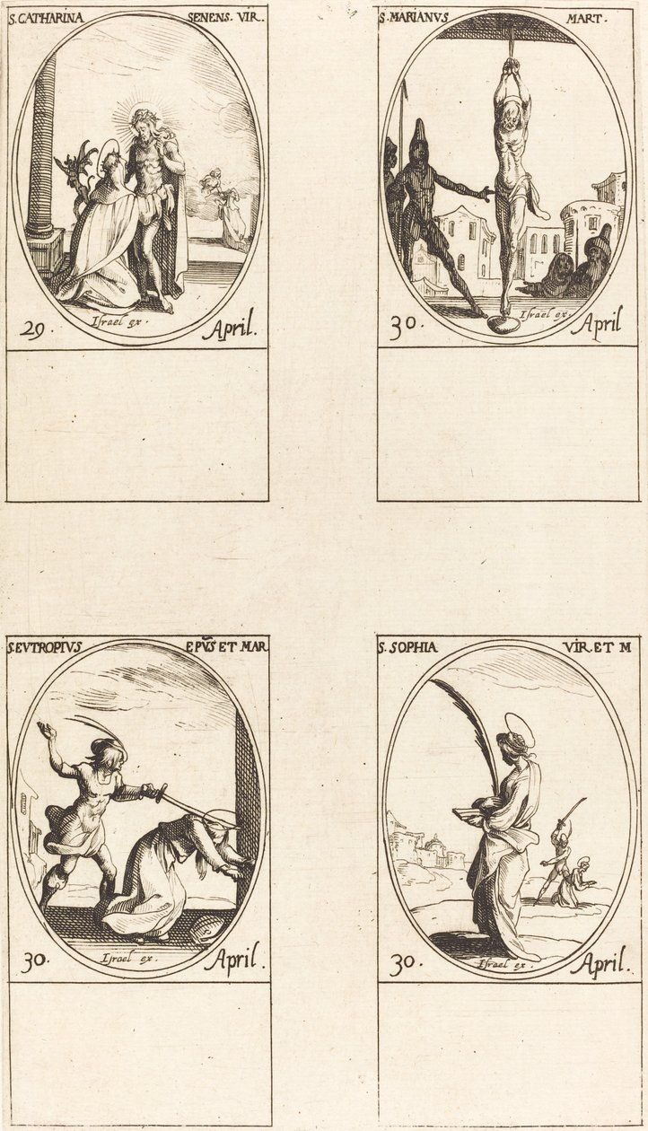Sainte Catherine de Sienne; Saint Marian; Saint Eutrope; Sainte Sophie - Jacques Callot