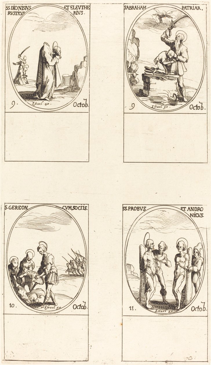 Saint Denis, Rustique et Éleuthère; Saint Abraham; Saint Géréon et compagnons; Saints Pro - Jacques Callot