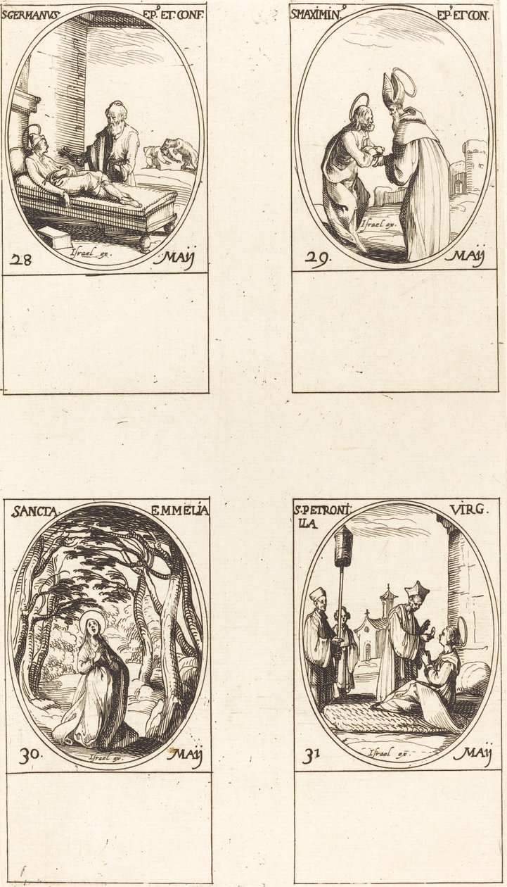 Saint Germain de Paris; Saint Maximin; Sainte Emmélie; Sainte Pétronille - Jacques Callot