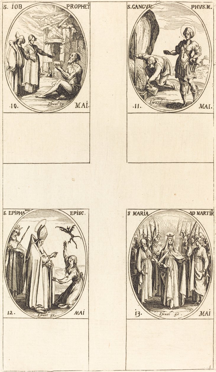 Saint Job, Prophète, Saint Gangulphus, Saint Épiphane, Sainte Marie des Martyrs - Jacques Callot
