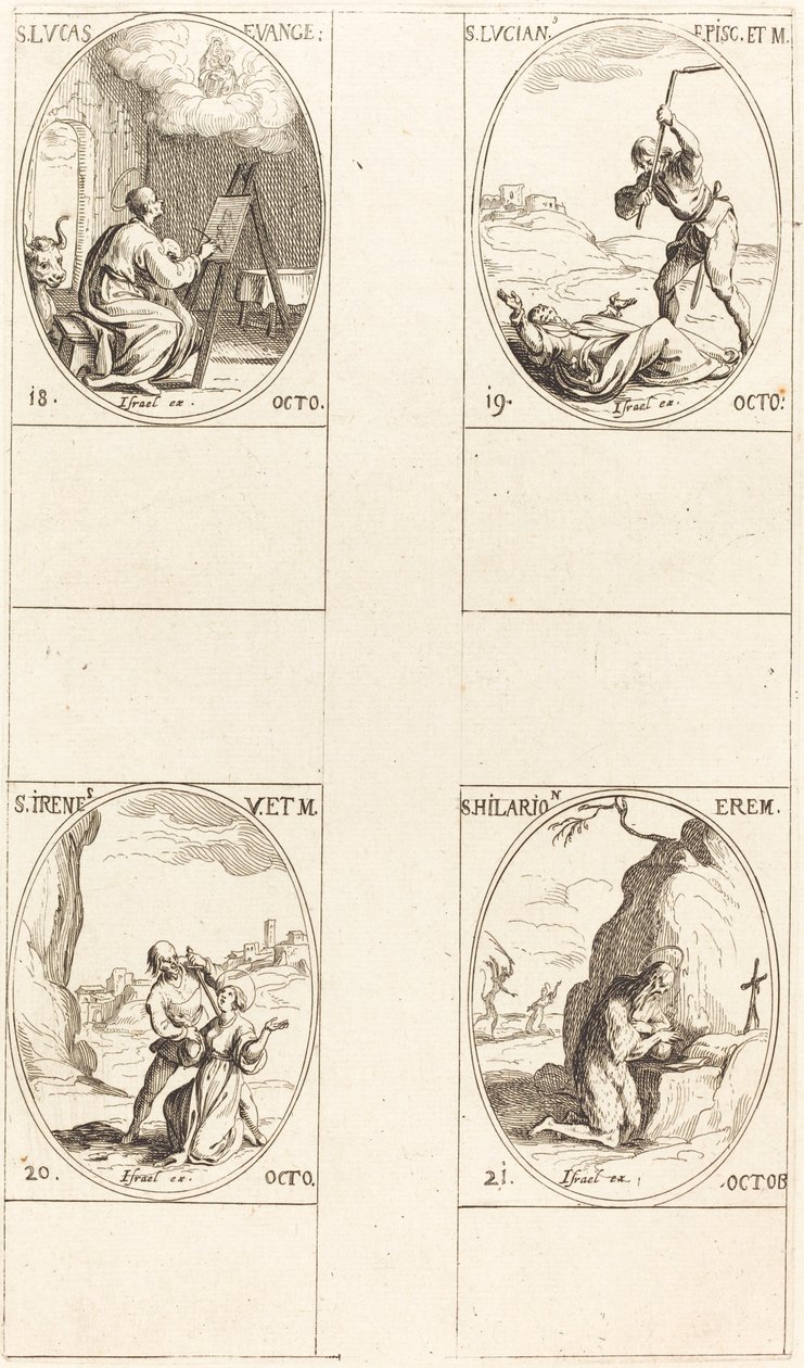 Saint Luc; Saint Lucien; Sainte Irène; Saint Hilarion - Jacques Callot