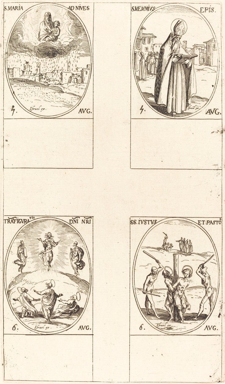 Sainte Marie des Neiges, Saint Memmius, La Transfiguration, Saints Justus et Pasteur - Jacques Callot