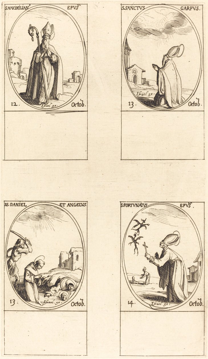 Saint Maximilien; Saint Carpus; Saint Daniel et Angelus; Saint Fortunatus - Jacques Callot
