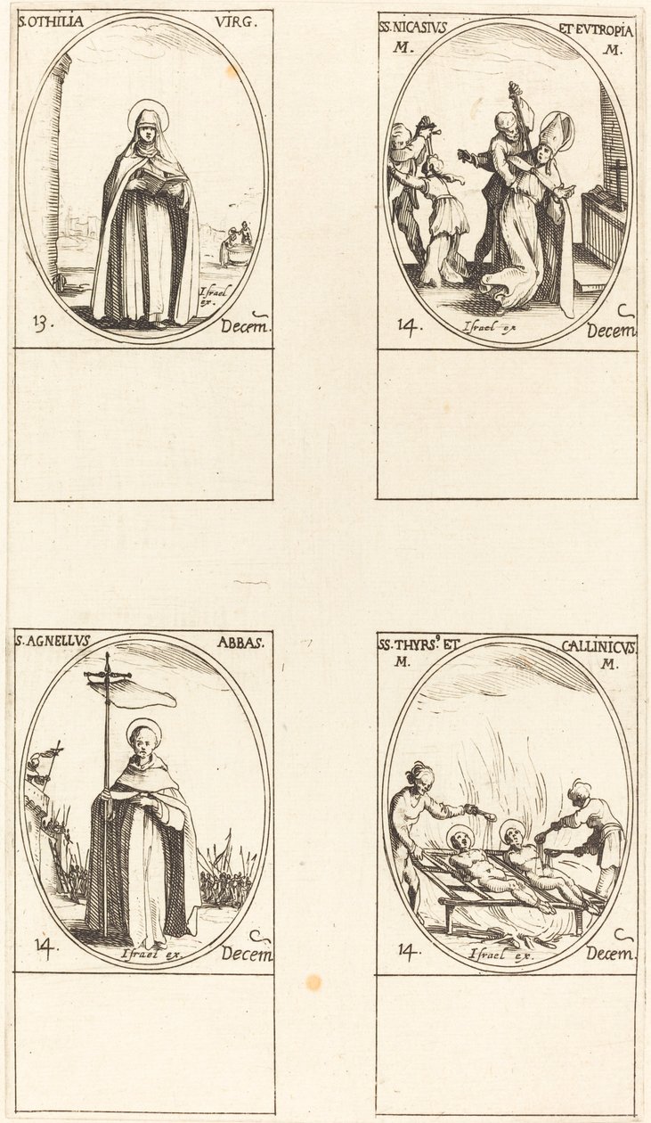 Sainte Othilie ; Saints Nicasius et Eutropia ; Saint Agnelus ; Saints Thyrs
