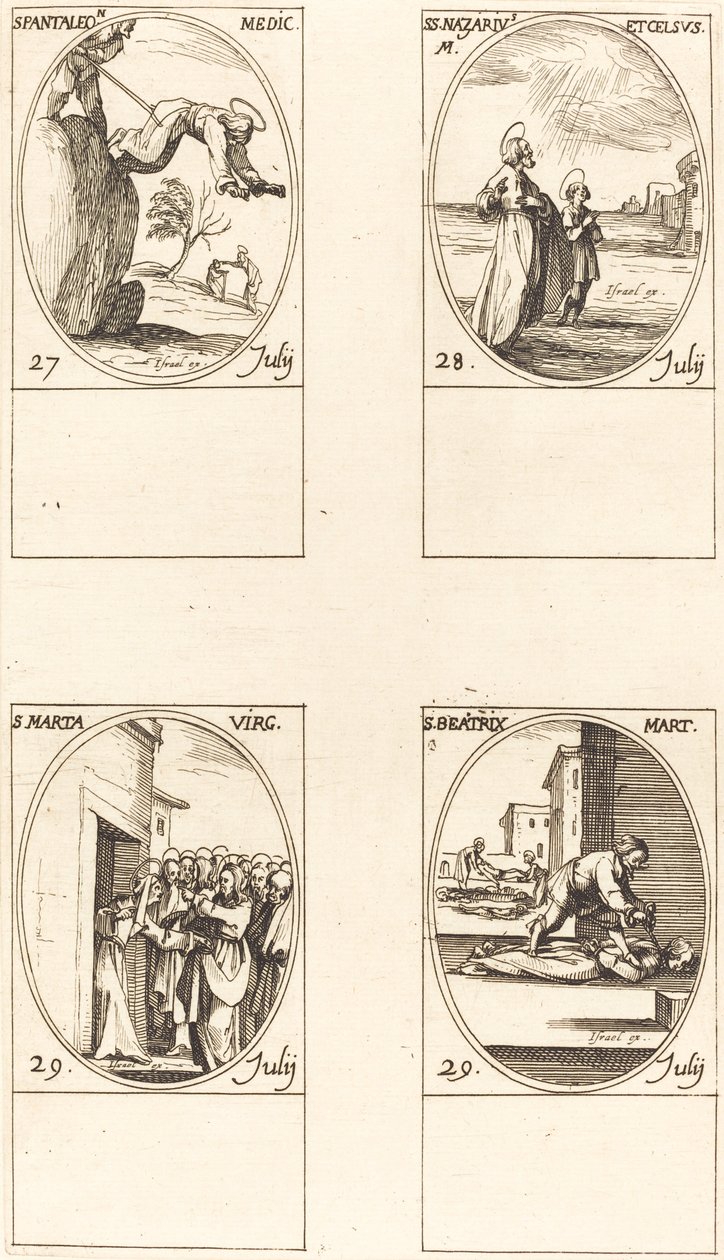 Saint Pantaléon, Saints Nazaire et Celse, Sainte Marthe, Sainte Béatrice - Jacques Callot
