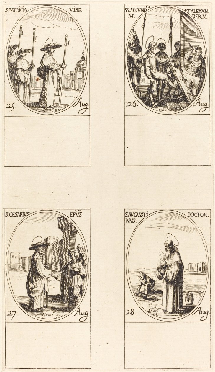 Sainte Patricia, Saints Secundus et Alexandre, Saint Césaire, Saint Augustin - Jacques Callot