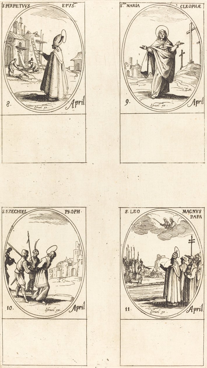 Saint Perpétue ; Sainte Marie de Cléophas ; Saint Ézéchiel ; Saint Léon le Grand - Jacques Callot