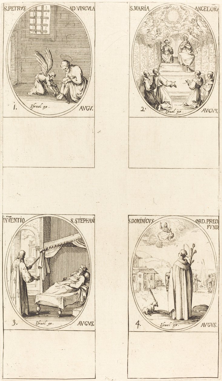 Saint Pierre, Apôtre; Sainte Marie des Anges; Découverte du corps de Saint Étienne; Saint Dom - Jacques Callot
