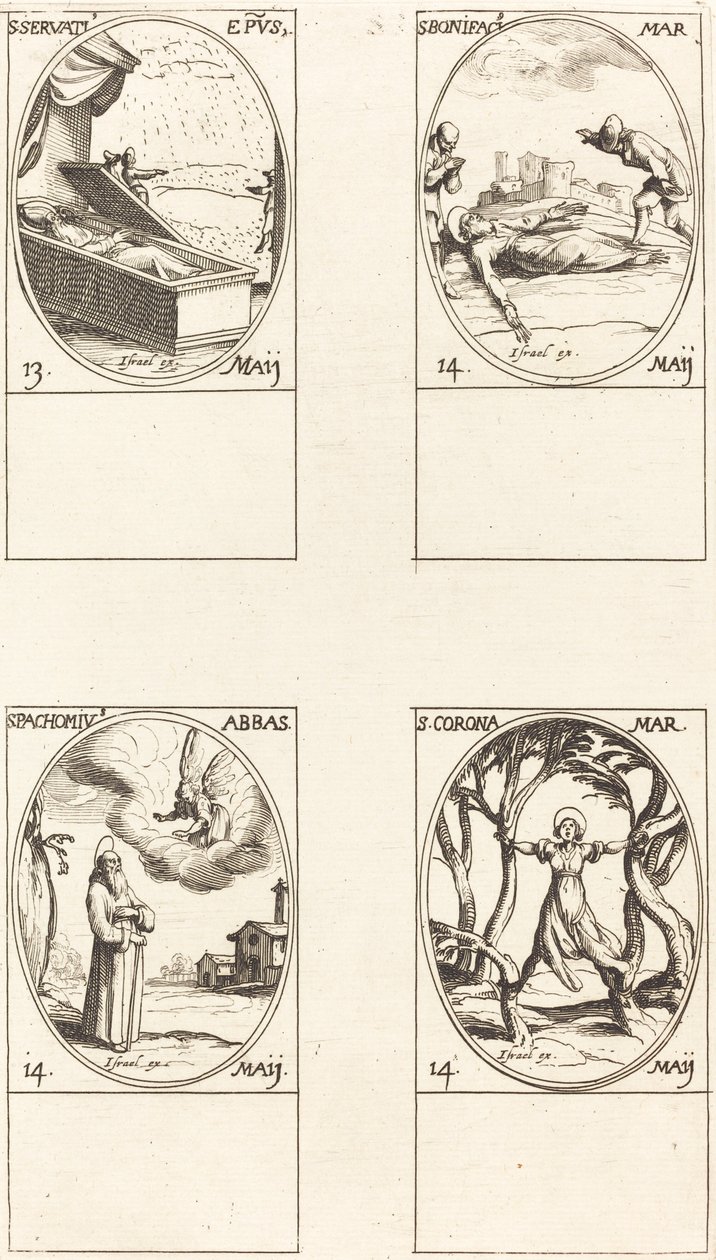 Saint Servais; Saint Boniface; Saint Pacôme; Sainte Couronne - Jacques Callot