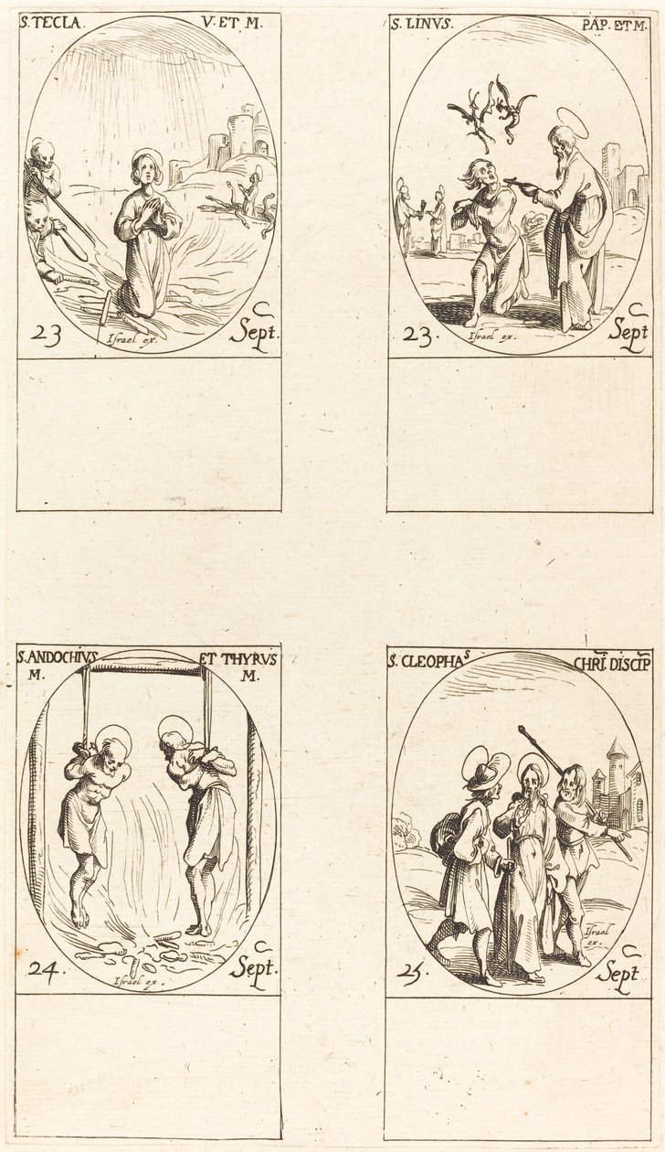 Sainte Thècle, Saint Lin, Saints Andochius et Thyrsus, Saint Cléophas - Jacques Callot