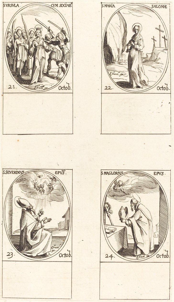 Sainte Ursule et ses compagnes; Sainte Marie Salomé; Saint Séverin; Saint Magloire - Jacques Callot