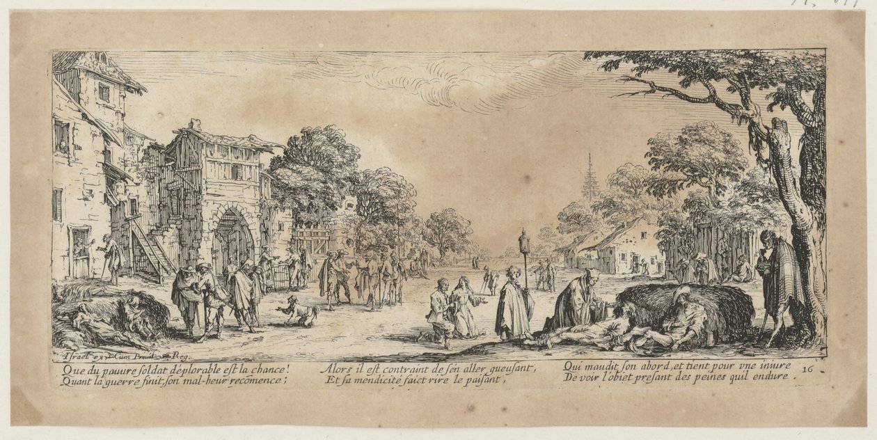 Des mourants au bord de la route, planche 16 de la série « Les horreurs de la guerre » - Jacques Callot