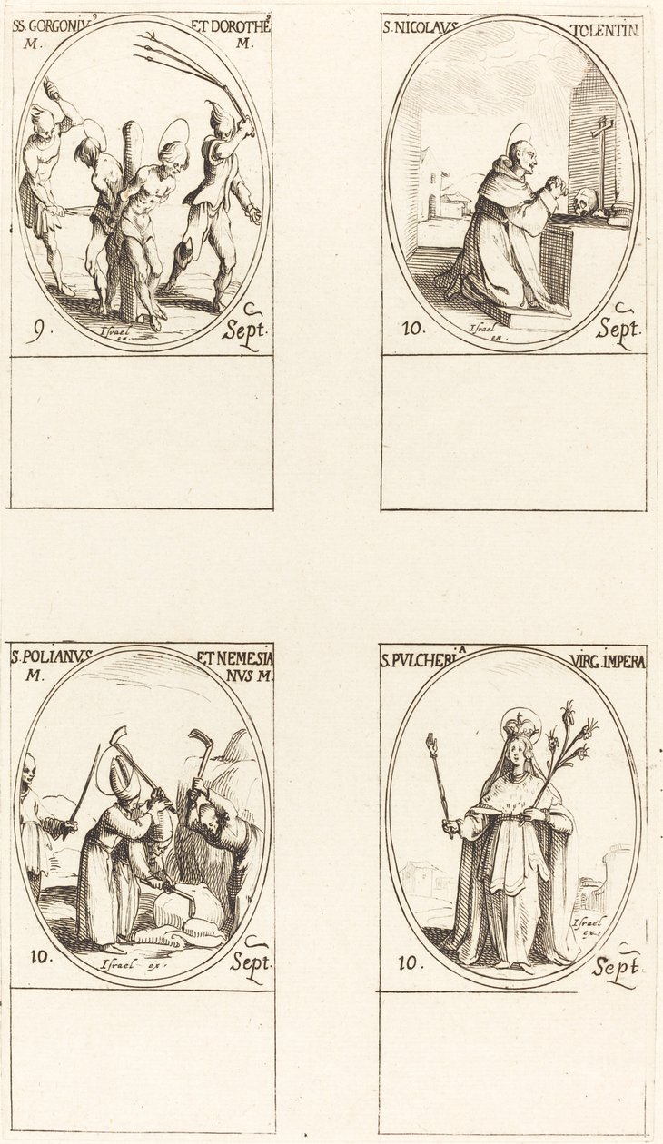 Saints Gorgonius et Dorothée, Saint Nicolas de Tolentino, Saint Polianus et Némésian, Saint Pul - Jacques Callot