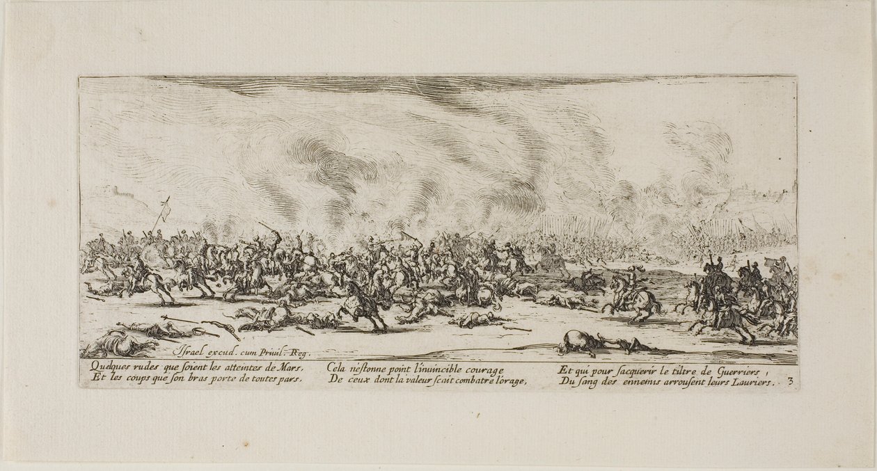 La bataille, troisième planche des Misères de la guerre - Jacques Callot