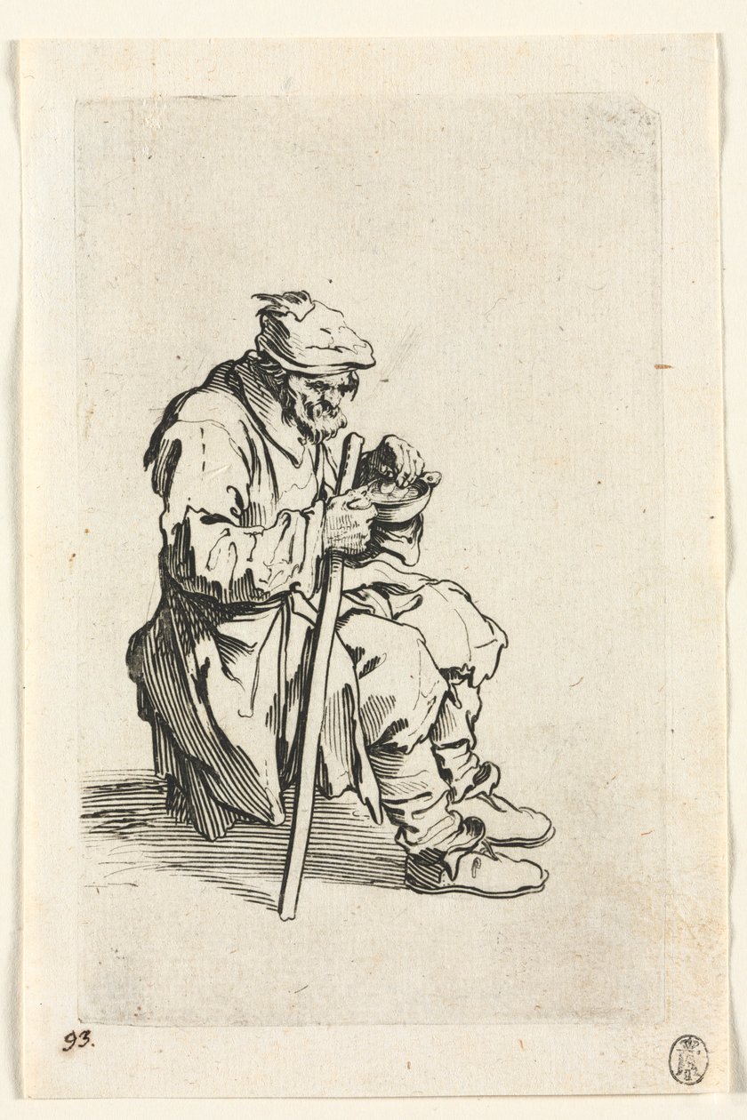 Les Mendiants : Mendiant assis et mangeant, vers 1623 - Jacques Callot