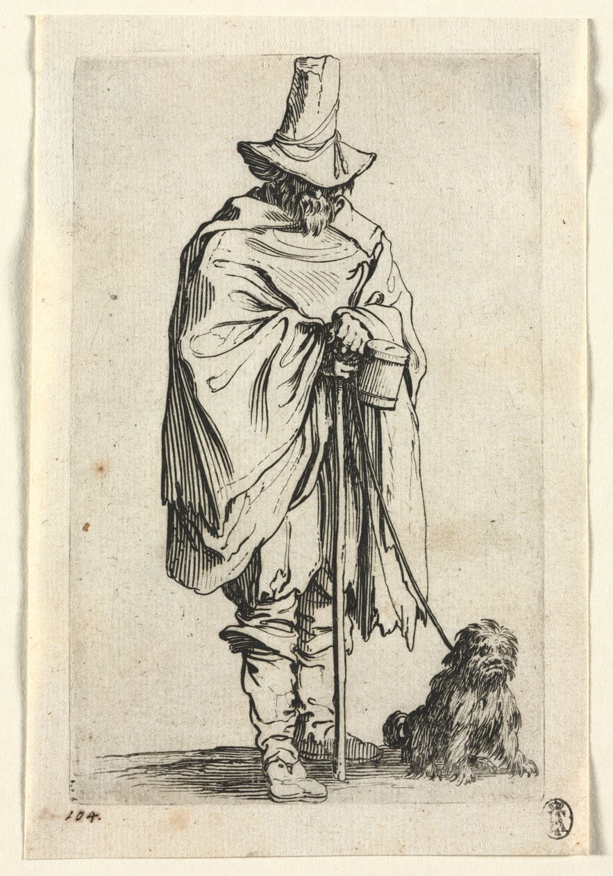 Les Mendiants : Aveugle avec son chien, vers 1623 - Jacques Callot