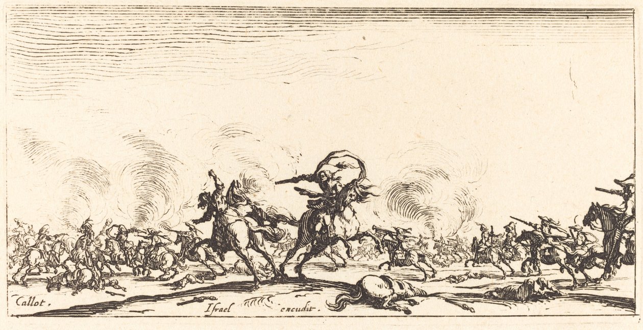 Le combat de cavalerie avec des pistolets - Jacques Callot