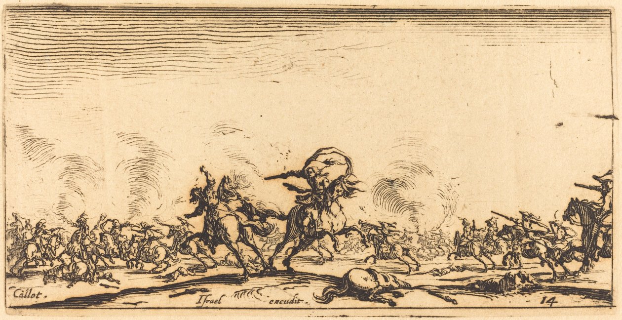 Le combat de cavalerie avec des pistolets - Jacques Callot