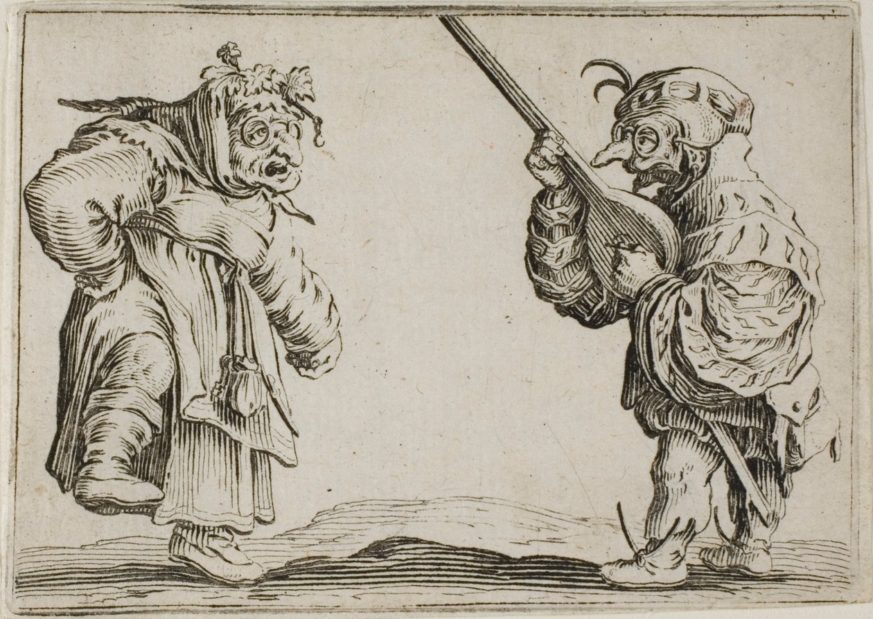 Les danseurs avec le luth, des Caprices - Jacques Callot