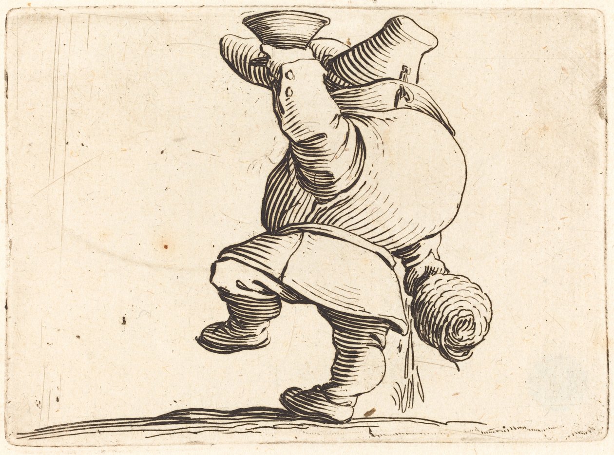 Le buveur, vue de dos - Jacques Callot