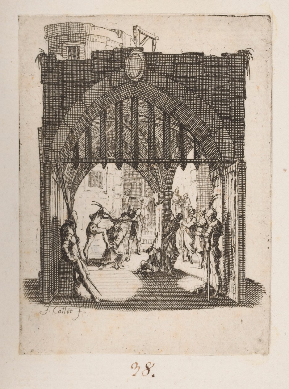 La Flagellation, no. 6 de 11 de La Petite Passion - Jacques Callot
