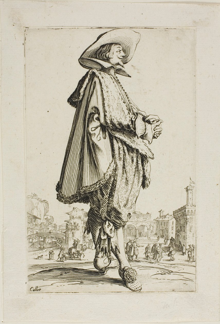 Le gentilhomme aux mains jointes, onzième planche de La Noblesse - Jacques Callot