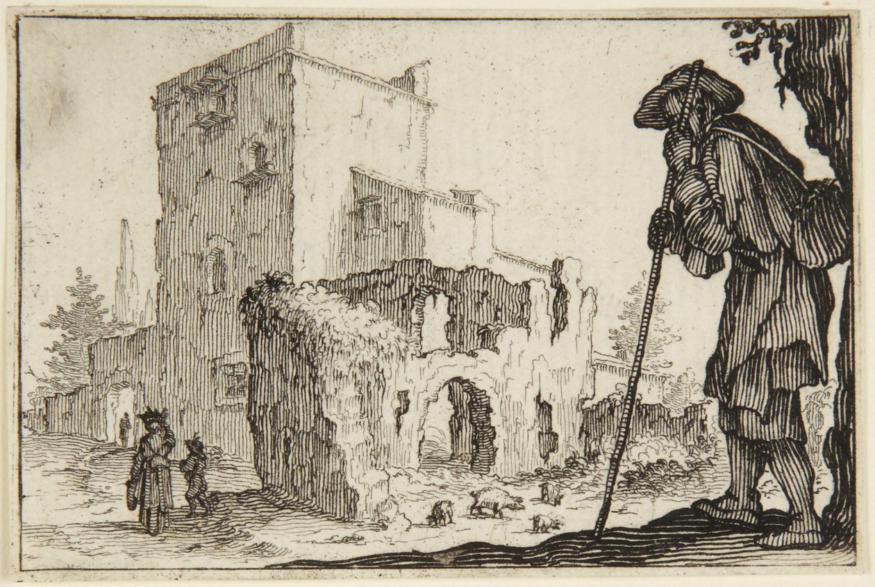 Le berger et les ruines - Jacques Callot