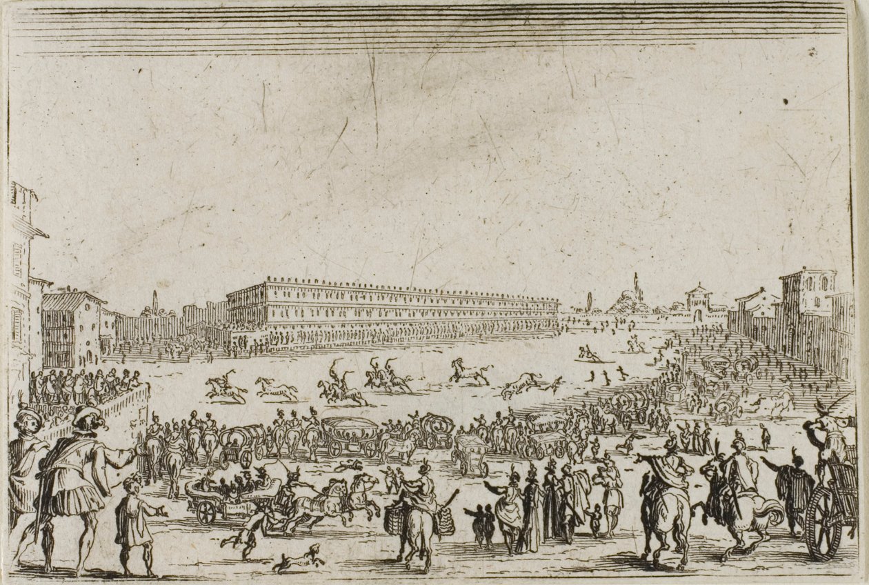La course de chevaux au palais Pitti, à Florence, des Caprices - Jacques Callot