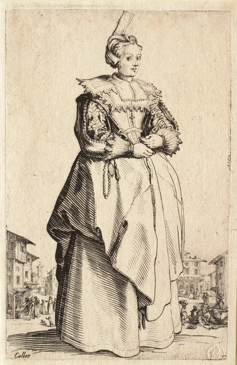 La Dame à la petite coiffe relevée en arrière - Jacques Callot