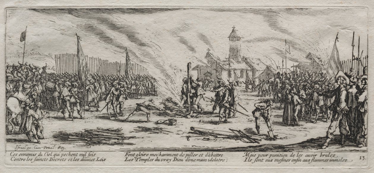 Les Grandes Misères de la Guerre : Bûcher, 1633 - Jacques Callot