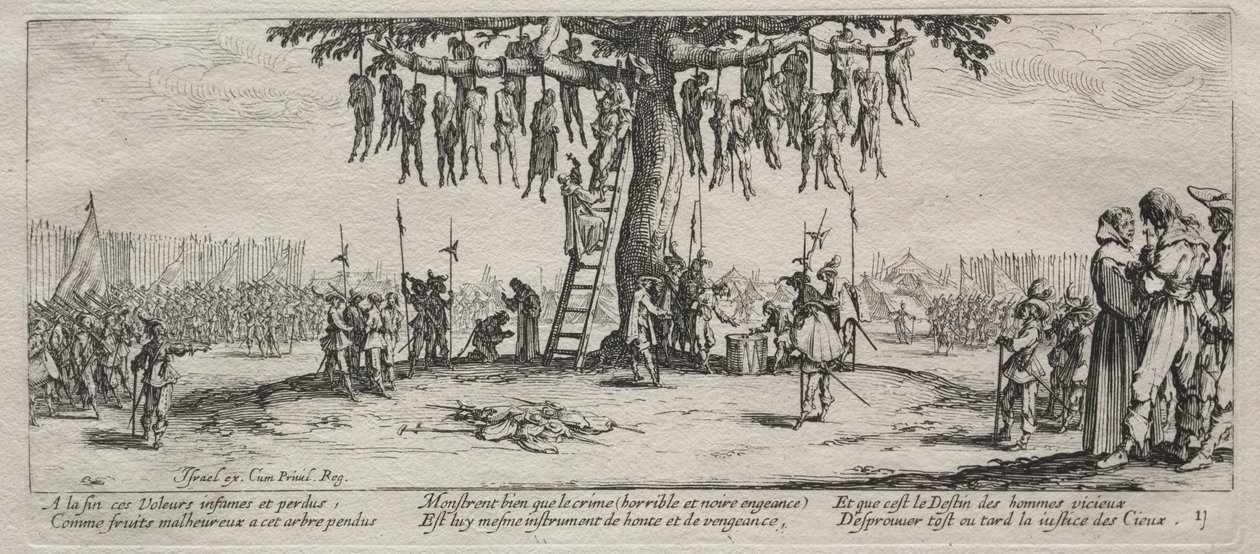Les Grandes Misères de la guerre: La Pendaison, 1633 - Jacques Callot