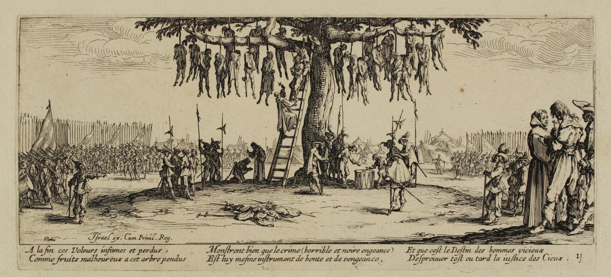 Les Misères de la guerre, n° 11. La pendaison, 1633 - Jacques Callot