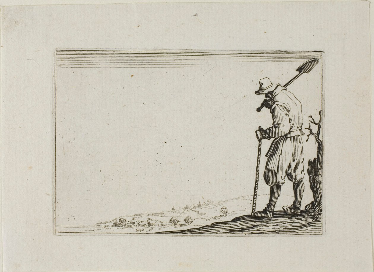 Le paysan portant sa pelle sur son épaule, des Caprices - Jacques Callot