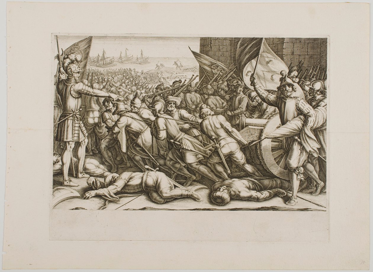 Le réembarquement des troupes, de la série «La Vie de Ferdinand de Medici» - Jacques Callot