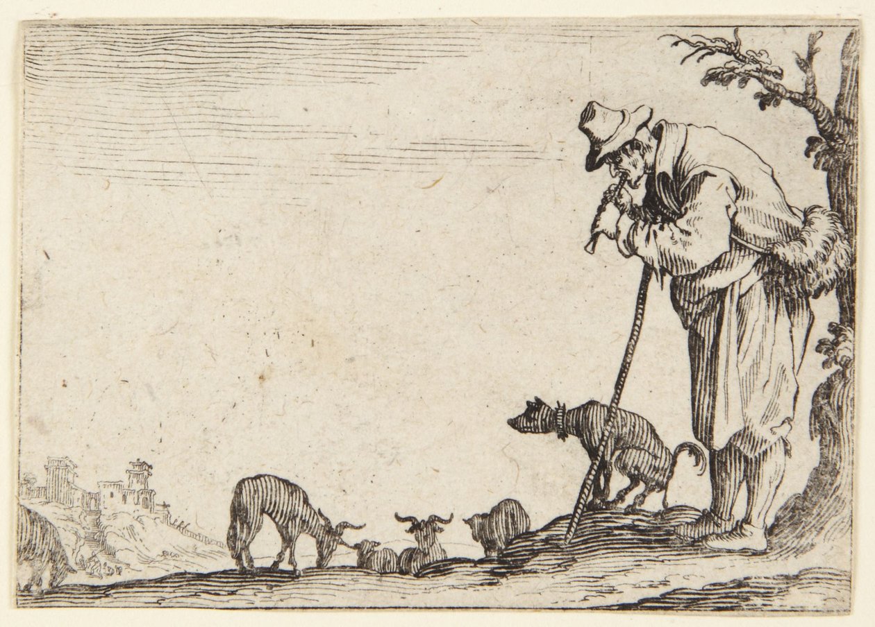 Le berger jouant de la flûte - Jacques Callot