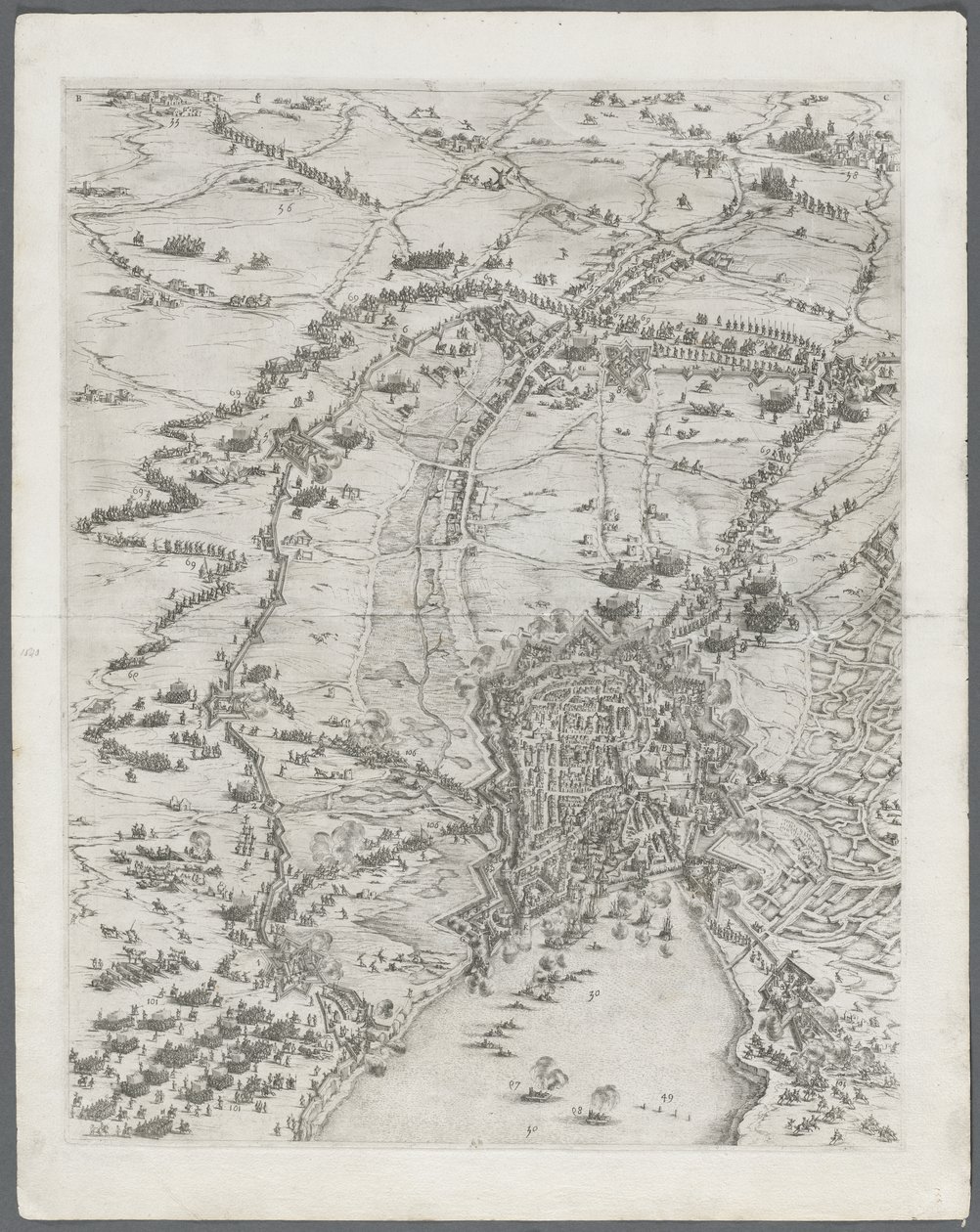 Le siège de La Rochelle : planche 6 - Jacques Callot