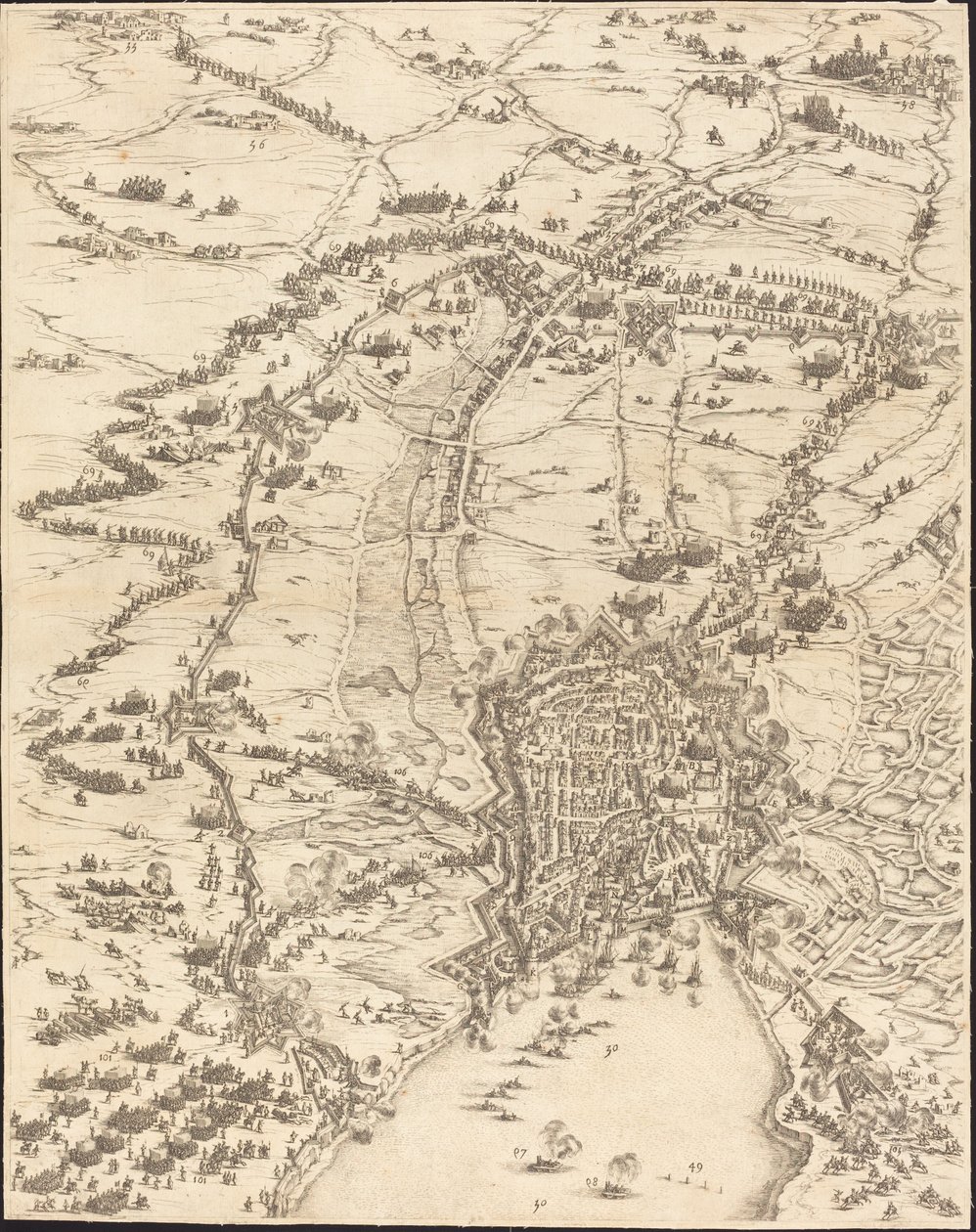 Le siège de La Rochelle [plaque 6 de 16] - Jacques Callot