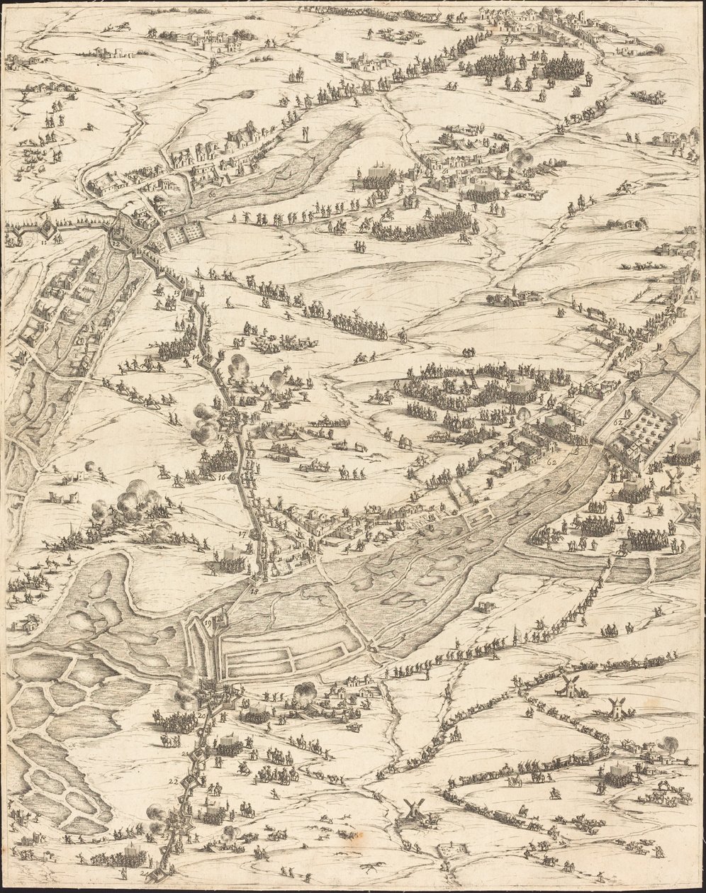 Le siège de La Rochelle [plaque 7 de 16, ensemble comprend 1952.8.97-112], 1628-1631 - Jacques Callot