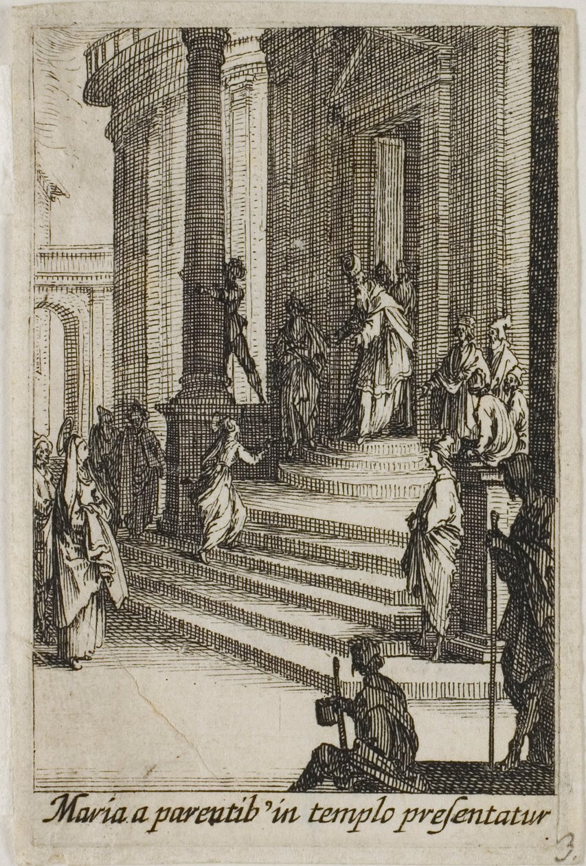 La Vierge Marie présentée au Temple, extrait de La vie de la Vierge - Jacques Callot